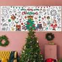 3 x T-Antrix Giant Christmas Coloring Poster, 30 x 72 Inches Jumbo Coloring Banner/Table Cover for School Parties, Christmas Party Favors, Christmas Crafts for Kids