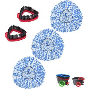 Mop Heads Replacements for Ocedar, 3 Pack Mop Replace Head for Ocedar RinseClean 2-Tank System, Spin Mop Replacement Head with 2 Scrubber Mop Head, Microfiber Mop Refills Deep Cleaning