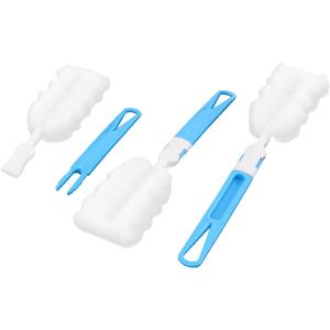 Sponge Head Milk Tea Cup Glass Cleaning Brush Cleaner Tool 3pcs Blue Brush
