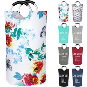 Dalykate Large Laundry Basket 82L Collapsible Oxford Fabric Laundry Hamper Foldable Clothes Laundry Bag with Handles Waterproof Washing Bin Portable Dirty Clothes Basket for College Dorm, Family
