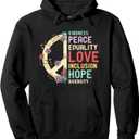 Diversity Equality Love Peace Human Rights Social Justice Pullover Hoodie, XL
