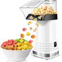 Popcorn Maker Machine - 99% High Popping Rated Air Popper Popcorn Maker, 2 Minutes Fast Making Electric Popcorn Machine with On/Off Switch, Oil-Free ETL Certified Popcorn Popper for Home, Party, Movie (White)