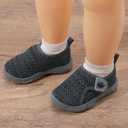 FEETCITY Baby First Walking Shoes Boys Girls Infant Shoes Toddler Sneakers Anti-Slip Newborn Crib Shoe BlackGrey (Gray)