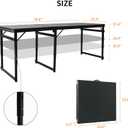 6FT x 2FT Folding Camping Table with Aluminum Alloy Legs, Adjustable Height Portable Outdoor Picnic Table for Camping, Travel, Parties, Kids Crafts, and Market Vendor Use, 6 ft x 2 ft 2.3 ft H