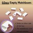 LONGIM 60pcs Blank Matches Boxes for DIY Craft, 2.28x1.41x0.59in White Small Storage Container, Bulk Matchboxes with Double-Sided Strikers for Wedding & Birthday Party Favor Supplies, Empty Matchboxes