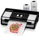 FRESKO Automatic Vacuum Sealer, Powerful Food Vacuum Sealer Machine, Auto Dry-Wet Detection, Bag Cutter, 2 Rolls Bags, Effortless Operation, Starter Kit