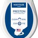 Mayfair Preston Easy to Clean Single Hinge Toilet Seat, Modern Slow Close Plastic Toilet Seat, Made in USA, Round, White