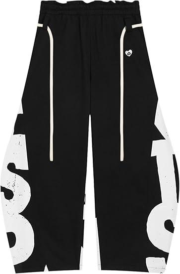 Aelfric Eden Print Baggy Barrel Sweatpants Wide Leg Pants for Women Men Casual Elastic Waist Unisex Graphic Lantern Trouser
 medium