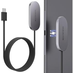 LULULOOK Magnetic Wireless Charger Cord for iPad Pro 13" M5 / M4 ONLY, 35W Aluminum Alloy Charger Fast Charing for iPad Pro 13 inch M5/M4 with 6.5ft USB-C Cable