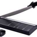 TIANSE Paper Cutter 12 Inch Paper Cutter Guillotine with 8 to 10 Sheet Capacity Safety Blade Lock Heavy Duty Paper Trimmer for Cardstock Cutting Board Paper Cutter Slicer for Home Office School Black
