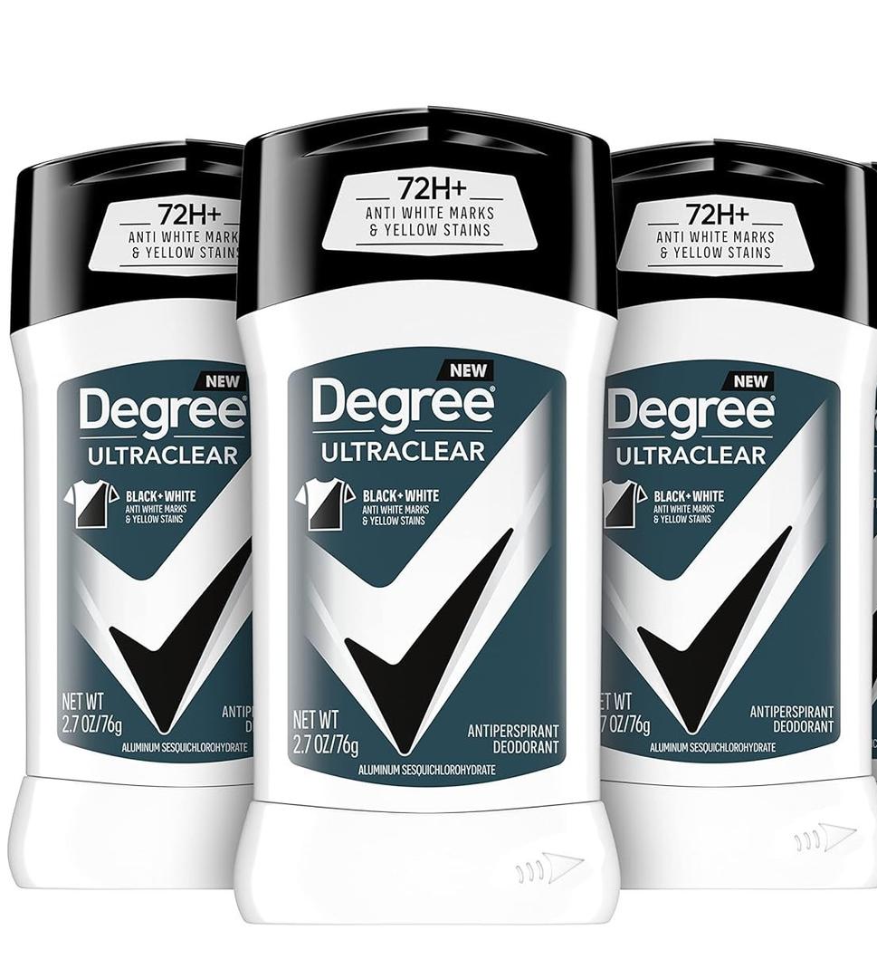 Degree Men UltraClear Antiperspirant Deodorant Black + White 72-Hour Sweat & Odor Protection Antiperspirant For Men With MotionSense Technology 2.7 Ounce (Pack of 3) (2.7 Ounce)