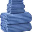 Extra Large Bath Towel Set of 6 (40"x80"),Oversized Bath Sheet Super Soft Highly Absorbent Microfibers Quick Dry Luxury Shower Towel for Bathroom Spa Gym Hotel Yoga(Blue, 6Piece)