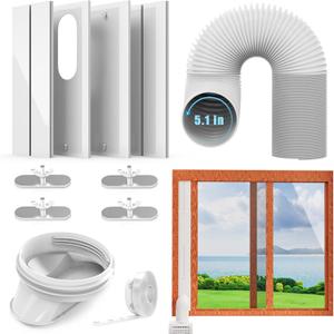 E-SDS Portable Air Conditioner Window Vent Kit with 78" Length AC Exhaust Hose for Sliding Window,Door, Suits for 5.1 Inch AC Exhaust Hose