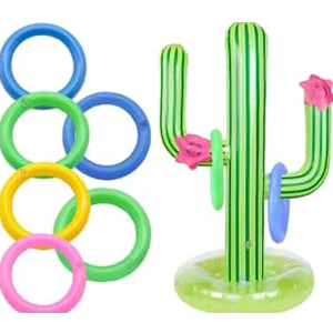 Ring Toss Game, Ring Game for Kids, Inflatable Cactus Ring Toss Game Set, Party Game for Kids & Adults - 2x