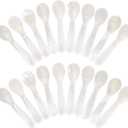 Patelai 20 Pieces Set of Caviar Spoons Mother of Pearl Spoons with Handcraft Round Handle for Caviar, Egg, Ice Cream, Coffee, Kitchen, Restaurant Serving for Valentine Favors (7cm/2.75 Inch)