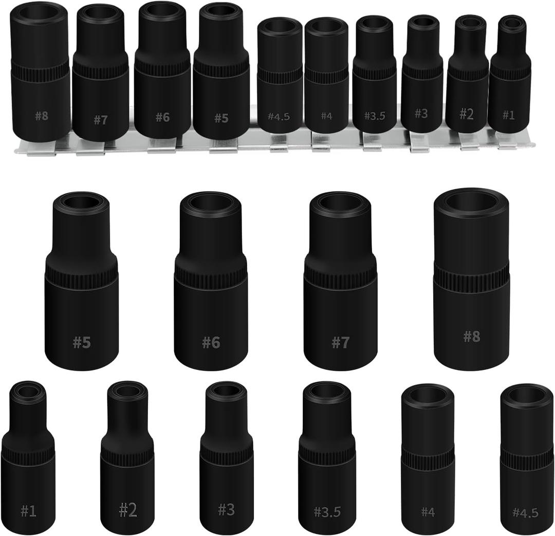 10Pcs Tap Socket Wrench Set (Magnetic), 1/4 & 3/8 Drive External Tap Socket Adapter, Torx Socket Set