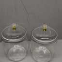 Nuogo 2 Pcs 90 oz Candy Cookie Jar with Lid 0.7 Gallon Plastic Apothecary Buffet Storage Containers Wide Mouth Clear Airtight Food Canister