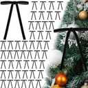 48 PCS Black Velvet Bows for Christmas Tree 5 x 7 Inch Rustic Velvet Staircase Wreath Bows Pre-Tied Ribbon Crafts Gift Bow for Xmas Topper Garland Ornament Home Door Indoor Outdoor Decorations