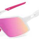 BangLong Polarized Sports Sunglasses for Men Women, UV Protection Sun Glasses for Baseball Running Cycling Fishing (White)