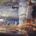 Christmas Backdrop 10x8ft White Couch Window Forest Snowscape Winter Cozy Room Background Xmas Family Party Decoration Supplies Portrait Photo Booth (kahki)