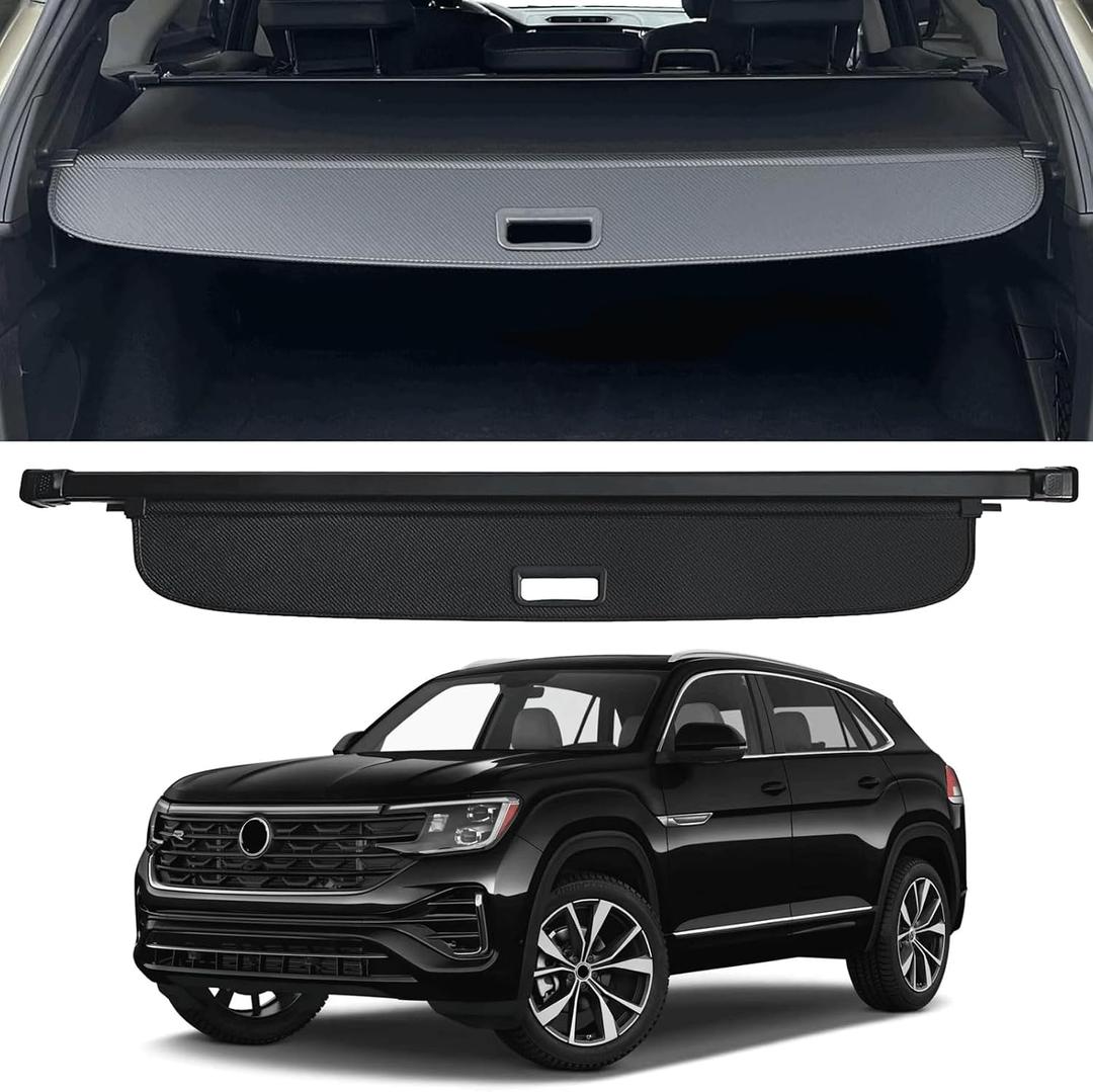 Retractable Trunk Cover Compatible with 2020-2025 2026 Volkswagen/VW Atlas Cross Sport Cargo Cover Rear Trunk Security Cover VW Atlas Cross Sport Accessories Privacy Screen Cover