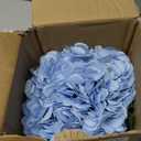 Silk Blue Artificial Hydrangea in Vase with Faux Water, Silk Flower Arrangements in Vase for Home Decor, Wedding Table (Blue)