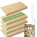 5PCS Wire Shelf Cover,Wire Rack Covers for Pantry PVC (Not Wood) Shelf Liners for Cabinet Kitchen Pantry Shelves(Wood Color,35x16 inch)