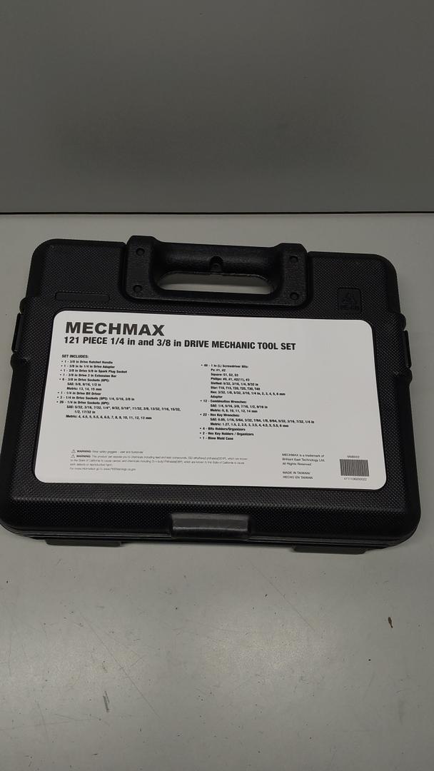 121 Piece Mechanic Tool Set, 1/4 & 3/8 Inch Drive Metric & Standard Socket Wrench Kit, for General, Home, Car, Mechanics, Automotive Repair Tool Kit and as A Gift