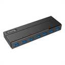 Plugable 7-Port USB 3.0 Hub with 36W Power Adapter | Powered USB Hub for Laptop & Desktop | High-Speed Data Transfer & Driverless Connectivity