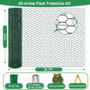 Convivium Plant Protectors from Animals, 0.8mm Free-Cut Green Chicken Wire Mesh, PVC Coated Tree Trunk Guard & Garden Fence for Outdoor Plants with Zip Ties, Stakes, Pliers, Gloves16.7 Ft*24In