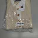 ZESICA Women's Fall Long Sleeve Bodycon Sweater Dress Crewneck Button Knit Color Block Party Mini Dresses (Beige, S)