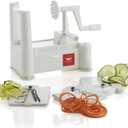 World Cuisine 3-Blade Vegetable Slicer / Spiralizer, Counter-Mounted and includes 3 Stainless Steel Blades