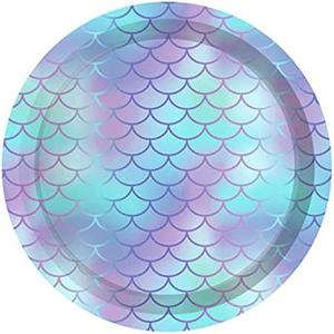24pcs Sparkle Mermaid Party Plates,Mermaid Paper Plates