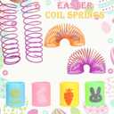 VOMAOK 24 Pack Easter Eggs with Toy Inside, Includes Coil Springs, Squishies, Sticky Hands, Stretchy Strings for Easter Basket Stuffers, Party Favors, Egg Hunts