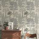 Safiyya Peel and Stick Wallpaper Beige Forest Contact Paper 17.3" x 393" Vintage Tree Wall Paper Renter Friendly Self Adhesive Removable Wallpaper for Bathroom Vinyl