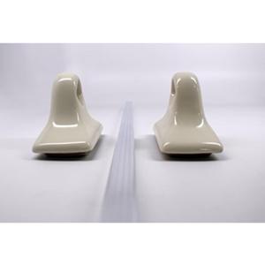 Tenedos Bone Almond Ceramic Towel Bar Kit  Glazed Bathroom Accessory, Install with Tile (Not for Flat Surface) Durable & Stylish Upgrade