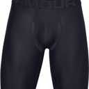 2 Pack Under Armour Men's Multi-Pack Performance Tech Long-Leg Boxer Brief, 9" Inseam, All-Day Comfort (Black (001)/Black) XS