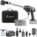 Aihand Cordless Pressure Washer, 986PSI Portable Power Cleaner with 4.0 Ah Battery, 6-IN-1/0-180 Nozzles, 3 Faucet Adapters, Handheld High-Pressure Car Washer for Fences/Patios, Charger Included