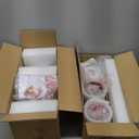 2 Packs Modern Pendant Light Fixtures, HWH Kitchen Island Lighting for Living Rooms, Dining Room, Hanging Light with Milk White Striped Glass, Gold Finish, 5HZG107MIL-2PK BG