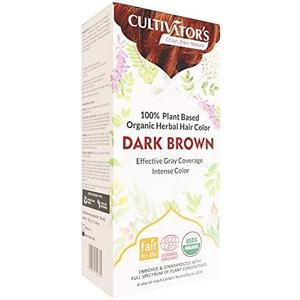 Cultivator's Organic Hair Dye - Ammonia-Free Natural Powder for Women and Men (Dark Brown) - 100g