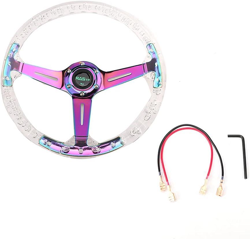 RASTP 14in Acrylic Grip Racing Steering Wheel,6 Bolt Steering Wheel(Neo)