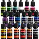 18 Colors Epoxy Resin Color Dye Colorant Liquid Epoxy Resin Pigment,10ml Each,Translucent