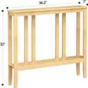 ELYKEN Bamboo Console Tables for Entryway, 36.2" Long 2 Tier Hallway Table Behind Couch, 7 Narrow Sofa Table for Entrance, Entry, Living Room, Natural