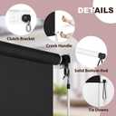 SEEYE Outdoor Sunshade Roller Shades, 4' W x 6' H Cordless Roll Up New Material Blinds Privacy Screen with 90% UV Protection, Exterior Patio Shade Cloth for Backyard Porch Pergola Windows, Black