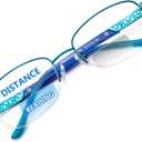 DEHOTRE Progressive Multifocal Reading Glasses Women No Line Bifocal Readers with Nose Pad Metal Half Frame Mid-Near Range, 1.5X