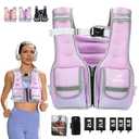 Adjustable Weighted Vest Woman Men 17-24lb Vest with 5 Ironsand Weights, Body Weight Vest Weighted Vest Women Adjustable Weights for walking Running Strength Training Workout Purple
