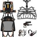 Kalkal Complete Tree Saddle Hunting System, Hunting Saddle Kit with Aluminum Tree Saddle Platform, Tree Saddle Safety Harness, Tree Straps and Safety Rope