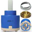 40mm Faucet Cartridge,CUPC/NSF Certification,Single Handle Ceramic Faucet Cartridges,Compatible with Bath,Tub and Kitchen Faucet Cartridge Replacement