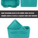 LEXSION Felt Purse Bag Organizer Insert with zipper Bag Tote Shaper Fit Speedy Neverful PM MM
