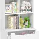 UTEX Kids Bookshelf and Toy Storage Organizer, Toddlers Bookcase with Cubbies, Adjustable Wood Shelf with Drawer for Bedroom, Playroom, Nursery, White, 13.8*23.5*37.5 In